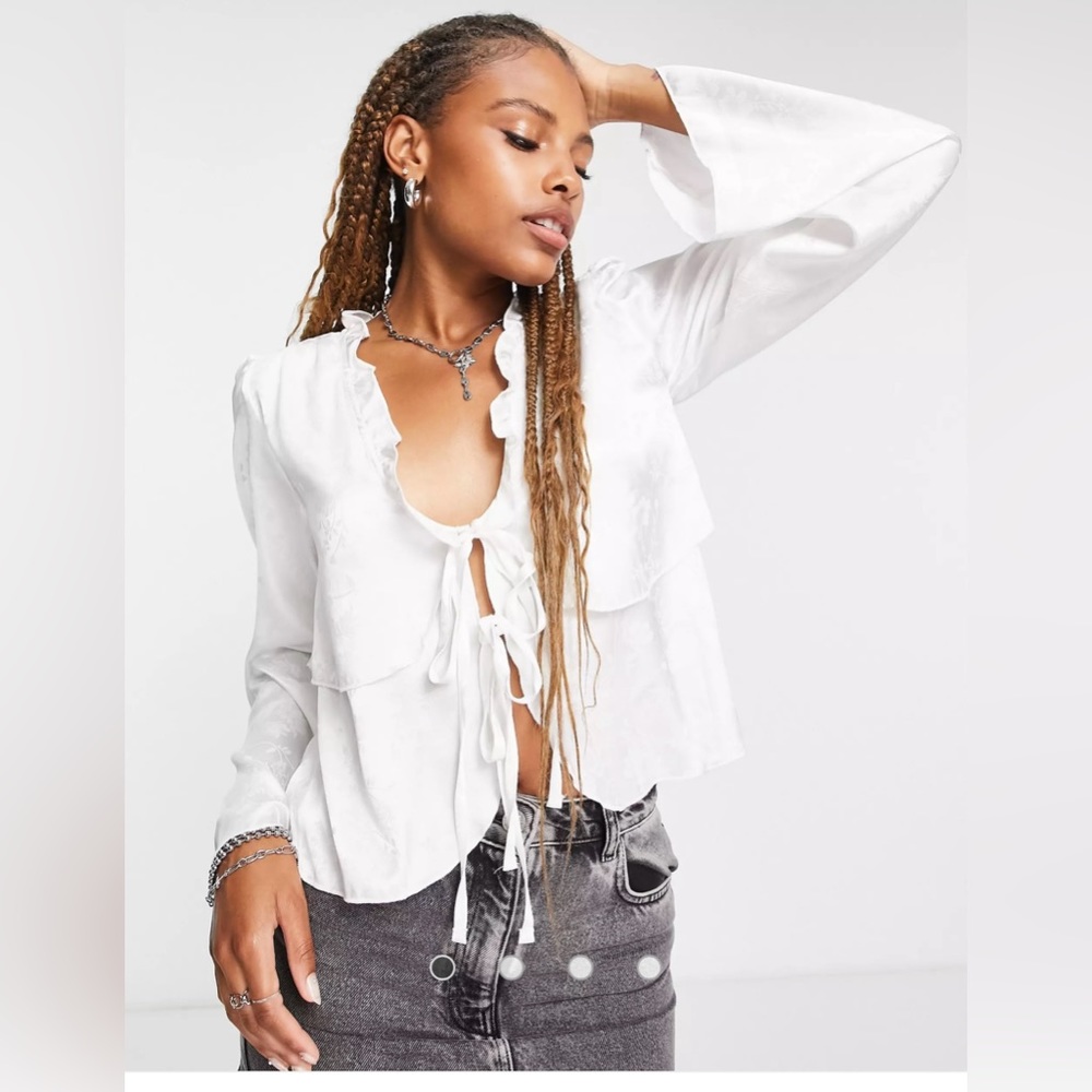 ASOS: Reclaimed Vintage Satin Tie Front Blouse